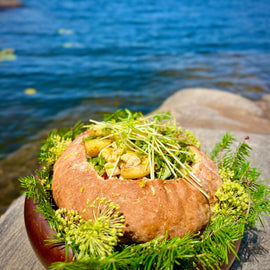 PIKE CHOWDER in a BREAD BOWL