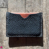 Portefeuille minimaliste en cuir de saumon