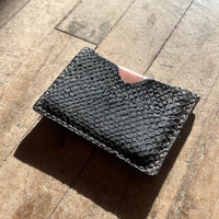 Portefeuille minimaliste en cuir de saumon