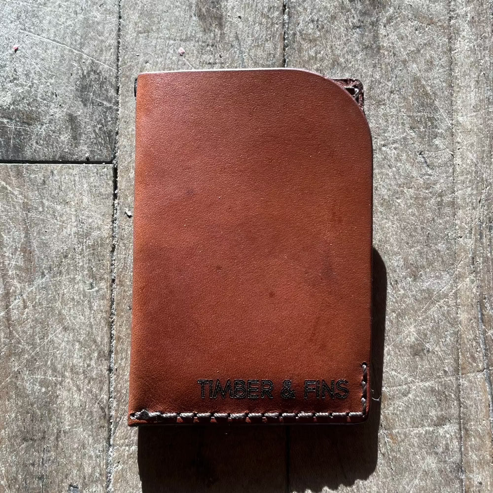 Portefeuille minimaliste en cuir de saumon