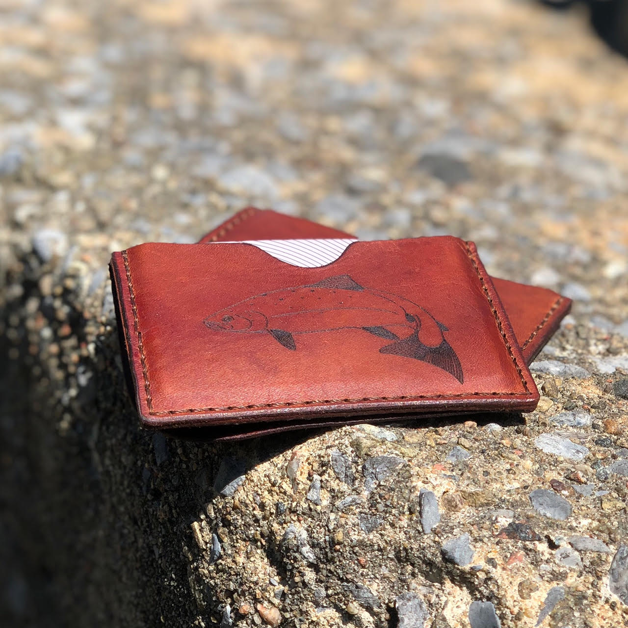 Portefeuille minimaliste - Saumon