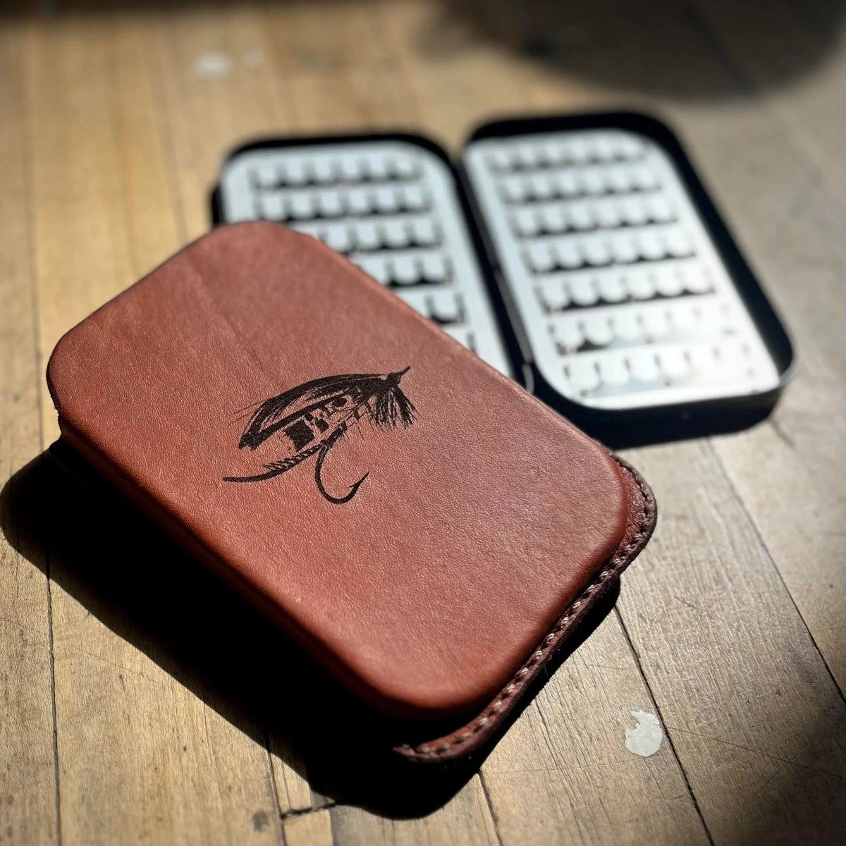 Wheatley Slim Fly Box with Leather Sleeve